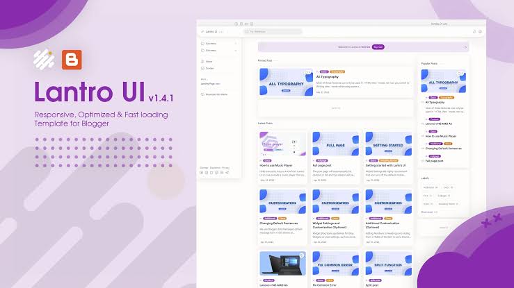 Lantro UI Premium Blogger Template